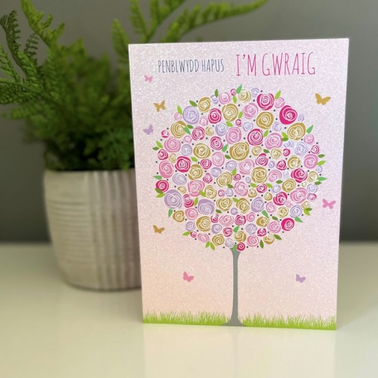 Cardyn Penblwydd Gwraig - Wife Birthday Card 