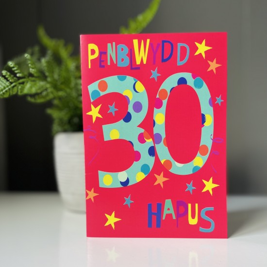 Cardyn Penblwydd 30 Oed - 30 Year Old Birthday Card