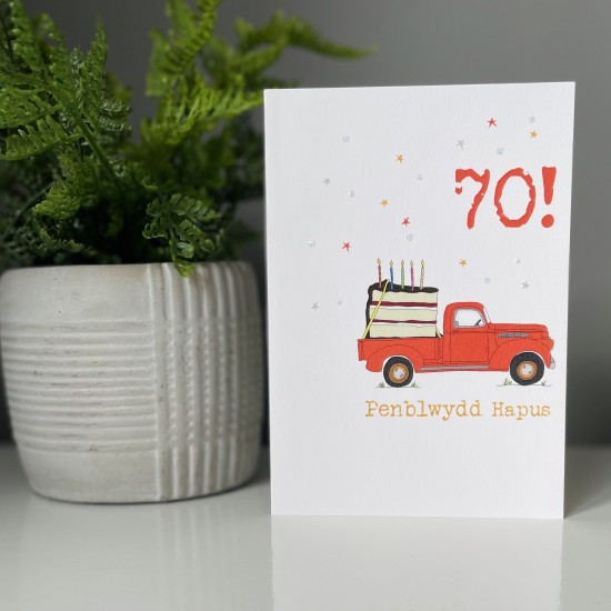 Cardyn Penblwydd 70 Oed - 70 Year Old Birthday Card 