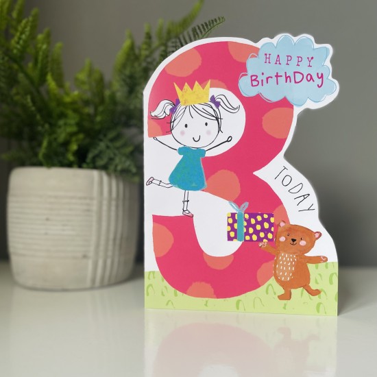 Cardyn Penblwydd 3 Oed - 3 Year Old Birthday Card